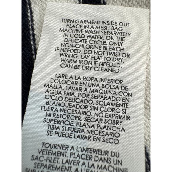 Cabi Victory sweater duster patchwork navy & white striped long sleeve Sz S - Picture 7 of 7